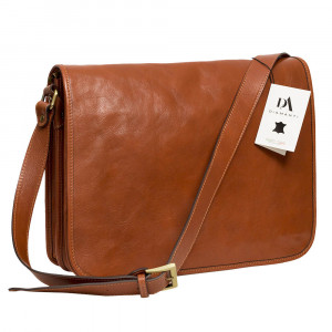 Geanta barbati din piele naturala DiAmanti Livorno Cuoio Chiaro